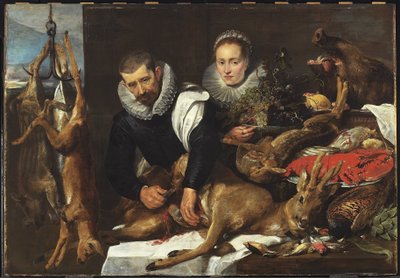 Evisceration of a Roebuck with a Portrait of a Married Couple by Frans Snyders or Snijders